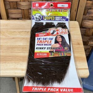 X-Pression African Collection Kinky Straight Hair - Black Red